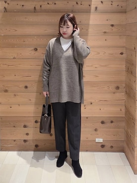 「アイテム（チェスターコート）」を使った、テソ子さん（レディース・162cm・30代）の秋コーディネート