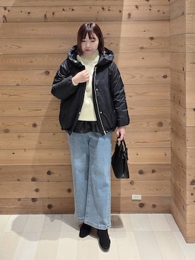 「GLOBAL WORK（グローバルワーク）のアイテム（ダウンジャケット/コート）」を使った、テソ子さん（レディース・162cm）の冬コーディネート