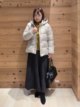 「アイテム（ダウンジャケット/コート）」を使った、テソ子さん（レディース・162cm・30代）の秋コーディネート