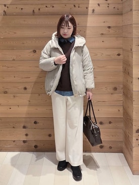 「アイテム（ダウンジャケット/コート）」を使った、テソ子さん（レディース・162cm・30代）の冬コーディネート