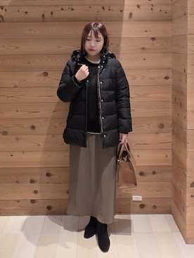 「アイテム（ダウンジャケット/コート）」を使った、テソ子さん（レディース・162cm・30代）の秋コーディネート