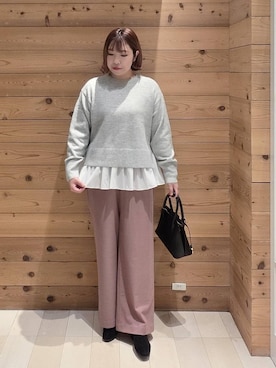 「アイテム（チェスターコート）」を使った、テソ子さん（レディース・162cm・30代）の冬コーディネート