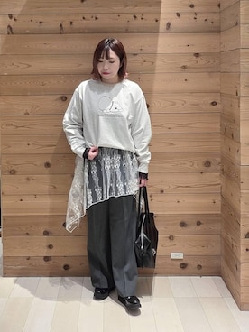 「GLOBAL WORK（グローバルワーク）のアイテム（パンツ）」を使った、テソ子さん（レディース・162cm）の春コーディネート