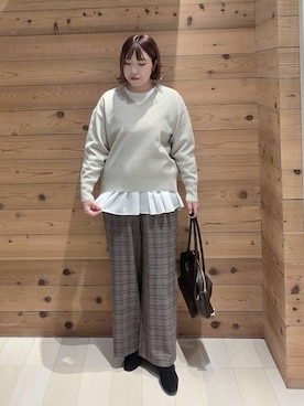 「アイテム（ボストンバッグ）」を使った、テソ子さん（レディース・162cm・30代）の冬コーディネート