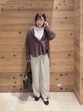 「GLOBAL WORK（グローバルワーク）のアイテム（シューズ）」を使った、テソ子さん（レディース・162cm）の春コーディネート