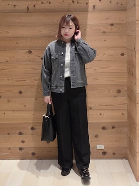 「アイテム（デニムジャケット）」を使った、テソ子さん（レディース・162cm・30代）の秋コーディネート