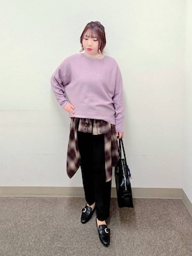 「GLOBAL WORK（グローバルワーク）のふわふわHugmeドルマンプルオーバー/595406（ニット/セーター）」を使った、テソ子さん（レディース・162cm）の秋コーディネート