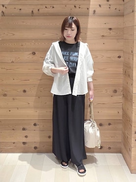 「GLOBAL WORK（グローバルワーク）のアイテム（トップス）」を使った、テソ子さん（レディース・162cm）の夏コーディネート