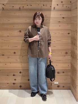 「GLOBAL WORK（グローバルワーク）のエアかる厚底ローファー/136031（ローファー、ブラック系）」を使った、テソ子さん（レディース・162cm）の春コーディネート