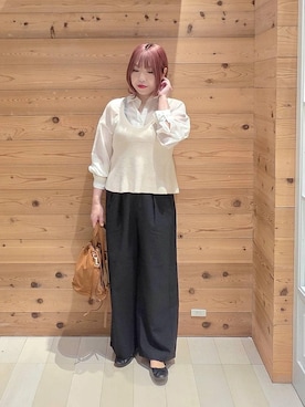 「GLOBAL WORK（グローバルワーク）のアイテム（パンツ）」を使った、テソ子さん（レディース・162cm）の夏コーディネート
