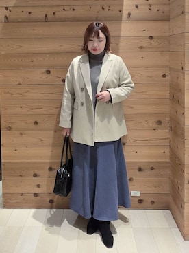「GLOBAL WORK（グローバルワーク）のアイテム（テーラードジャケット）」を使った、テソ子さん（レディース・162cm）の冬コーディネート