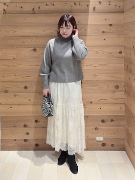 「GLOBAL WORK（グローバルワーク）のアイテム（ダウンジャケット/コート）」を使った、テソ子さん（レディース・162cm）の冬コーディネート