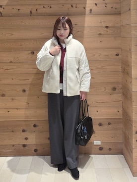 「アイテム（ブルゾン）」を使った、テソ子さん（レディース・162cm）の秋コーディネート