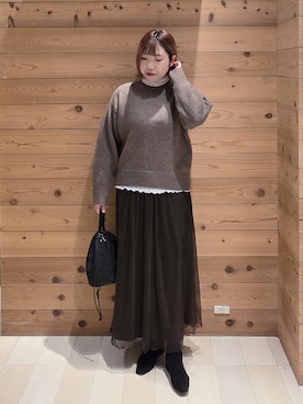 「アイテム（チェスターコート）」を使った、テソ子さん（レディース・162cm・30代）の秋コーディネート