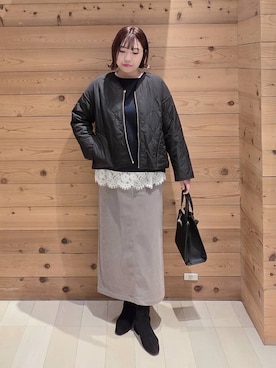 「アイテム（スカート）」を使った、テソ子さん（レディース・162cm・30代）の冬コーディネート