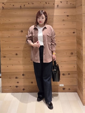 「GLOBAL WORK（グローバルワーク）のGOODデニムバギーパンツ/498388（デニムパンツ）」を使った、テソ子さん（レディース・162cm）の秋コーディネート