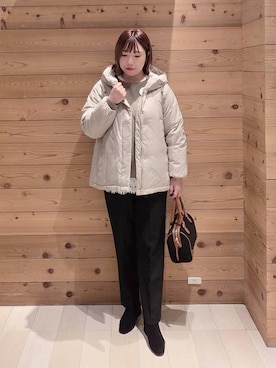 「GLOBAL WORK（グローバルワーク）のふわふわHugmeドルマンプルオーバー/595406（ニット/セーター）」を使った、テソ子さん（レディース・162cm）の冬コーディネート