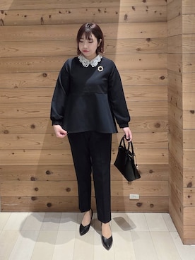 「アイテム（ブローチ/コサージュ）」を使った、テソ子さん（レディース・162cm）の冬コーディネート