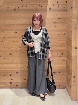 「GLOBAL WORK（グローバルワーク）のアイテム（パンツ）」を使った、テソ子さん（レディース・162cm）の夏コーディネート