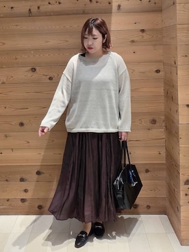 「アイテム（ボストンバッグ）」を使った、テソ子さん（レディース・162cm・30代）の秋コーディネート