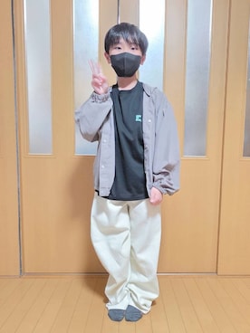 「GLOBAL WORK（グローバルワーク）のズットパットパーカー/147419（マウンテンパーカー、ベージュ系）」を使った、テソ子さん（レディース・162cm）の春コーディネート