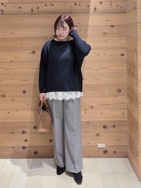 「GLOBAL WORK（グローバルワーク）のアイテム（トップス）」を使った、テソ子さん（レディース・162cm）の冬コーディネート