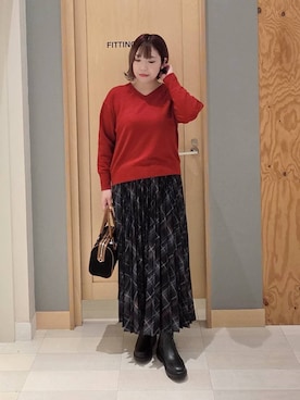 「アイテム（ボストンバッグ）」を使った、テソ子さん（レディース・162cm・30代）の冬コーディネート