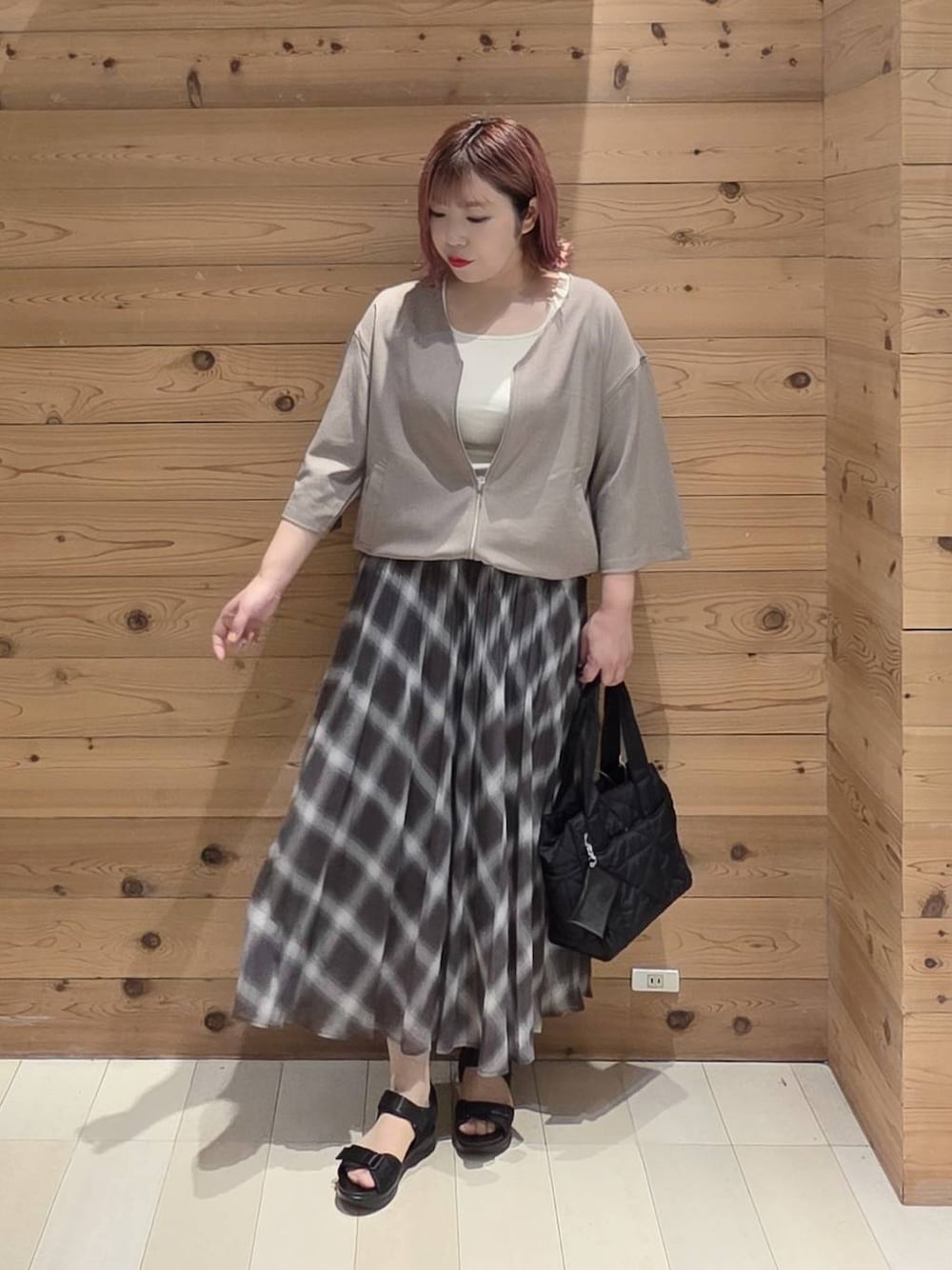シャツブルゾン＊スカートセット/583901を使った人気ファッション