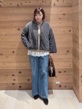 「GLOBAL WORK（グローバルワーク）のふわふわHugmeドルマンプルオーバー/595406（ニット/セーター）」を使った、テソ子さん（レディース・162cm）の冬コーディネート