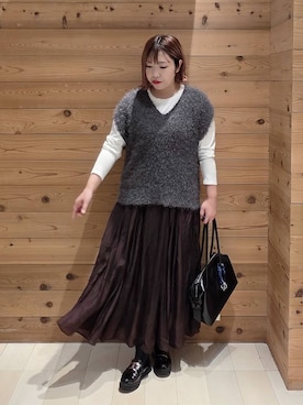 「アイテム（ベスト）」を使った、テソ子さん（レディース・162cm・30代）の秋コーディネート