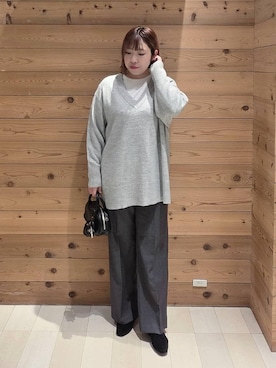 「ハグミーニット_GLOBALWORK」｜テソ子さん（レディース・162cm）の秋コーディネート