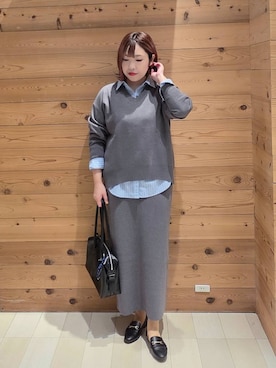 「アイテム（ボストンバッグ）」を使った、テソ子さん（レディース・162cm・30代）の秋コーディネート