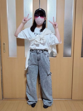 「アイテム（パンツ）」を使った、テソ子さん（キッズ・152cm）の秋コーディネート