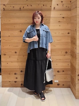「若見え」｜「アイテム（ワンピース/ドレス）」を使った、テソ子さん（レディース・162cm）の夏コーディネート
