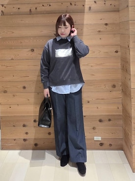 「体型カバー」｜「アイテム（チェスターコート）」を使った、テソ子さん（レディース・162cm）の冬コーディネート