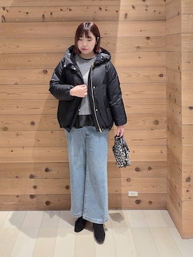 「GLOBAL WORK（グローバルワーク）のアイテム（ダウンジャケット/コート）」を使った、テソ子さん（レディース・162cm）の冬コーディネート