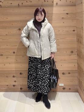 「GLOBAL WORK（グローバルワーク）のアイテム（ダウンジャケット/コート）」を使った、テソ子さん（レディース・162cm）の冬コーディネート