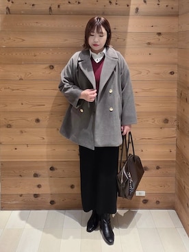 「アイテム（チェスターコート）」を使った、テソ子さん（レディース・162cm・30代）の秋コーディネート