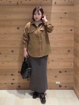 「GLOBAL WORK（グローバルワーク）のアイテム（ワンピース）」を使った、テソ子さん（レディース・162cm）の秋コーディネート