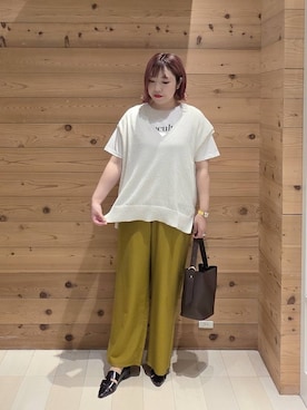 「アイテム（ベスト）」を使った、テソ子さん（レディース・162cm・30代）の夏コーディネート