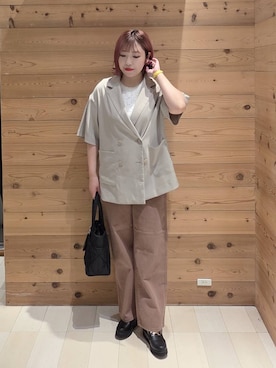 「アイテム（タンクトップ）」を使った、テソ子さん（レディース・162cm・30代）の夏コーディネート