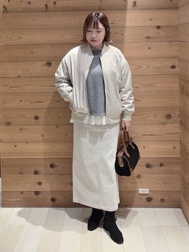 「GLOBAL WORK（グローバルワーク）のアイテム（ボストンバッグ）」を使った、テソ子さん（レディース・162cm）の冬コーディネート