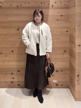 「GLOBAL WORK（グローバルワーク）のアイテム（ボストンバッグ）」を使った、テソ子さん（レディース・162cm）の冬コーディネート