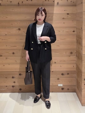 「GLOBAL WORK（グローバルワーク）のあったかウツクシルエットテーパードパンツ/575203（その他パンツ）」を使った、テソ子さん（レディース・162cm）の秋コーディネート