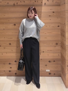 「アイテム（ボストンバッグ）」を使った、テソ子さん（レディース・162cm・30代）の秋コーディネート