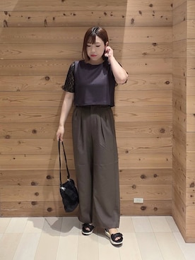 「GLOBAL WORK（グローバルワーク）のアイテム（トップス）」を使った、テソ子さん（レディース・162cm）の夏コーディネート