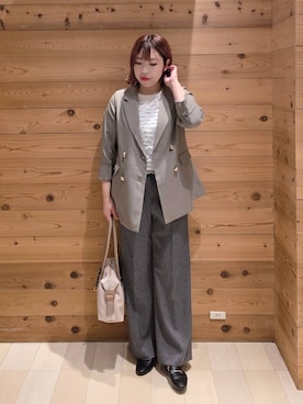 「アイテム（テーラードジャケット）」を使った、テソ子さん（レディース・162cm・30代）の秋コーディネート