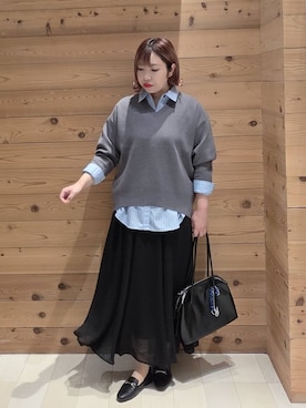 「アイテム（スカート）」を使った、テソ子さん（レディース・162cm・30代）の秋コーディネート