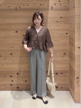 「GLOBAL WORK（グローバルワーク）のアイテム（トップス）」を使った、テソ子さん（レディース・162cm）の夏コーディネート