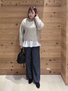 「アイテム（チェスターコート）」を使った、テソ子さん（レディース・162cm）の秋コーディネート